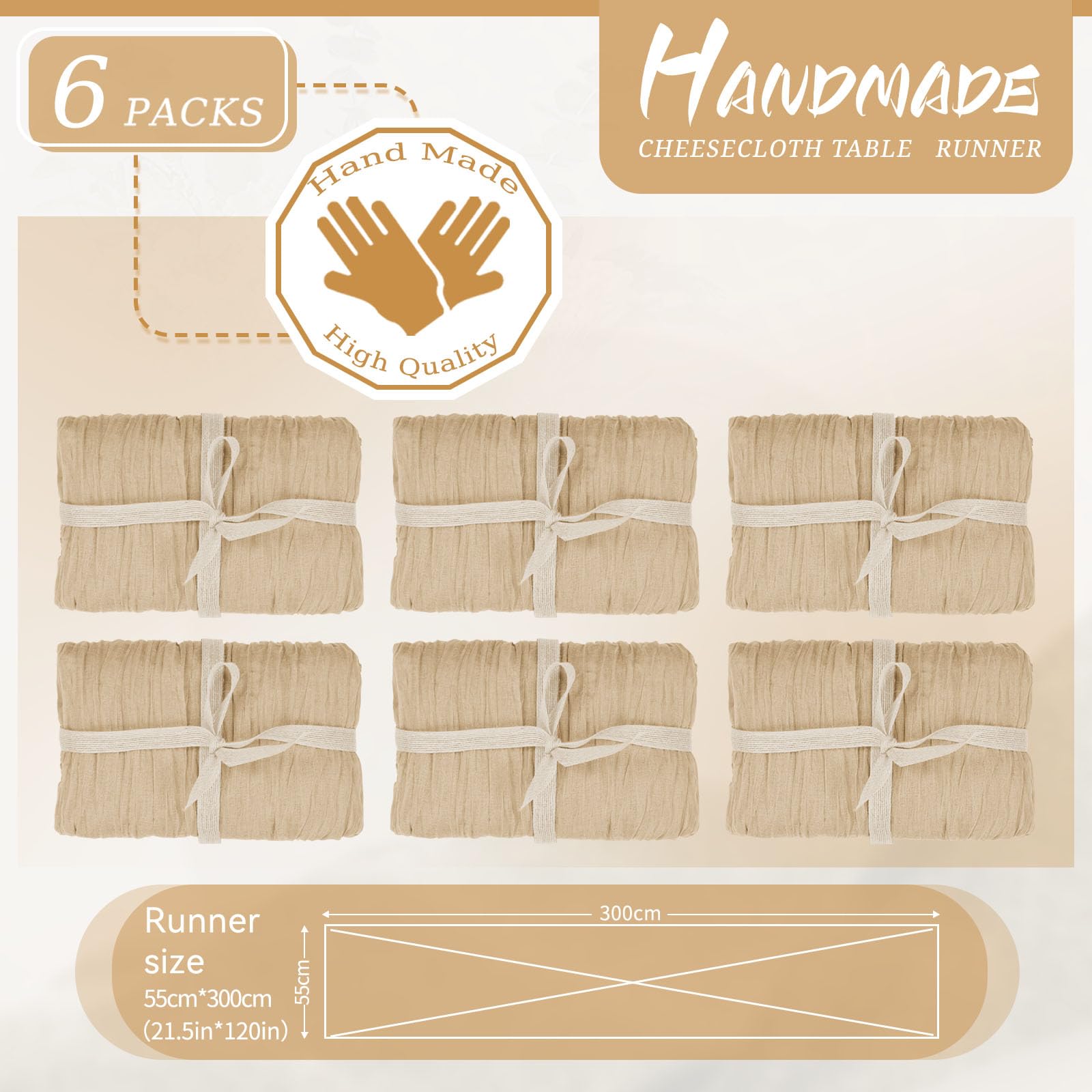 Pesonlook Set van 4 saliegroene kaasdoek tafelloper 53 x 305 cm rustieke gaasstof voor bruiloften, festivals, verjaardag, jubileum, afstuderen, diner, buitenfeesten