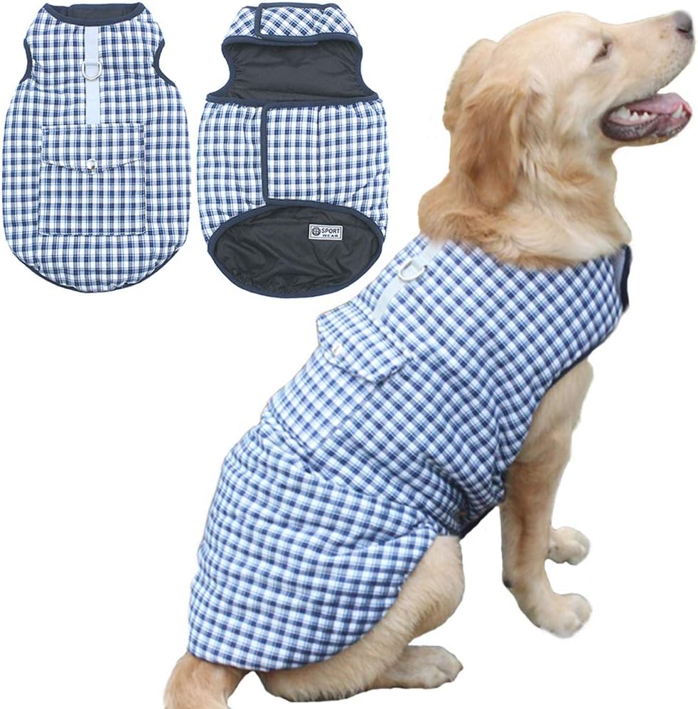 ドッグウェア 犬服 中型犬 大型犬向け 小型犬もあり リバーシブル リード穴あり 防水 防寒 マジックテープ コート ジャケット ベ
