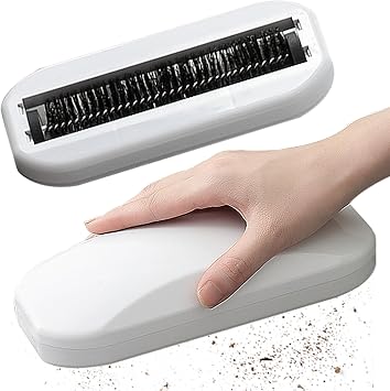 Crumb Sweeper 2Pcs Handheld Rolling Ergonomic PP Bristle Nutshell Crumb Brush ABS Cleaning Crumber Table Crumb Sweeper Carpet Sweeper Crumb Catcher for Table Bed Sofa Carpet