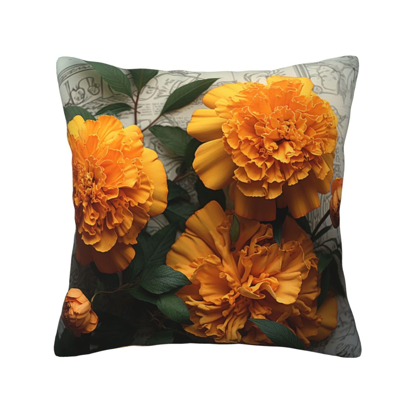 FodPand Marigold Throw Pillow Covers 16"X16" Super Soft Cozy Pillows Case Morden Decorative Cushion Cover for Sofa Couch Bed Home Decor