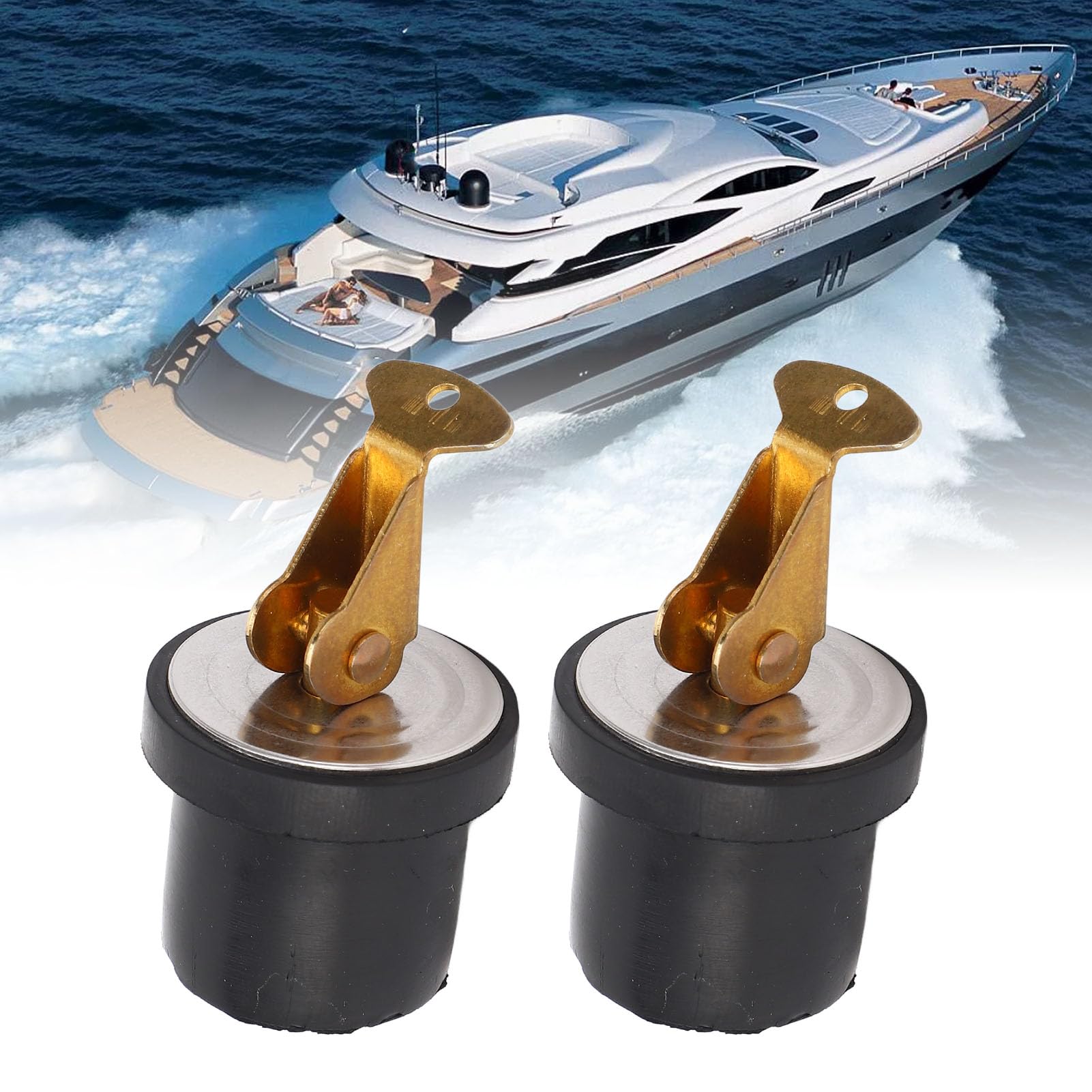 Bouchon de Vidange en Laiton Marine, 19mm, 2 Pièces, Construction Durable, Joint Étanche, pour Bateaux et Yachts