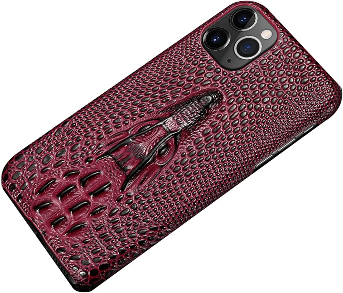 Coque iPhone 14 Pro Max cuir véritable rouge protection antichoc