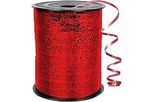 500 Yards Red Shiny Metallic Ribbon for Festive Decor