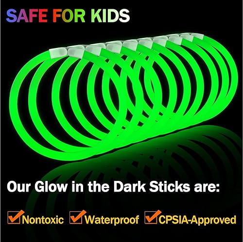 Miniatura 9 de NUDALA 200 pulseras de palitos brillantes rosas a granel que brillan en la oscuridad suministros de fiesta de 8 pulgadas con conectores juguetes de