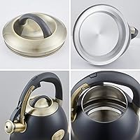 Vista 7 de Tetera de Té - Hervidor de 2.2 Quart para Estufa Silbante de Acero Inoxidable Ollas de Té para Estufa Silbante de Té