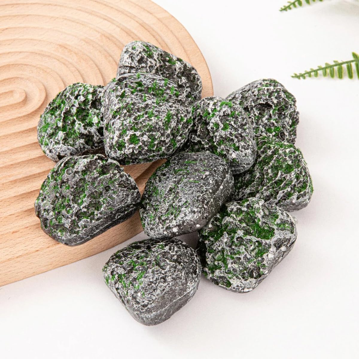 ECYC 10 Pcs Artificial Moss Stones, Faux Moss Blocks Moss Gray Stone for DIY Crafts, Floral Arrangements, Fairy Gardens Decoration