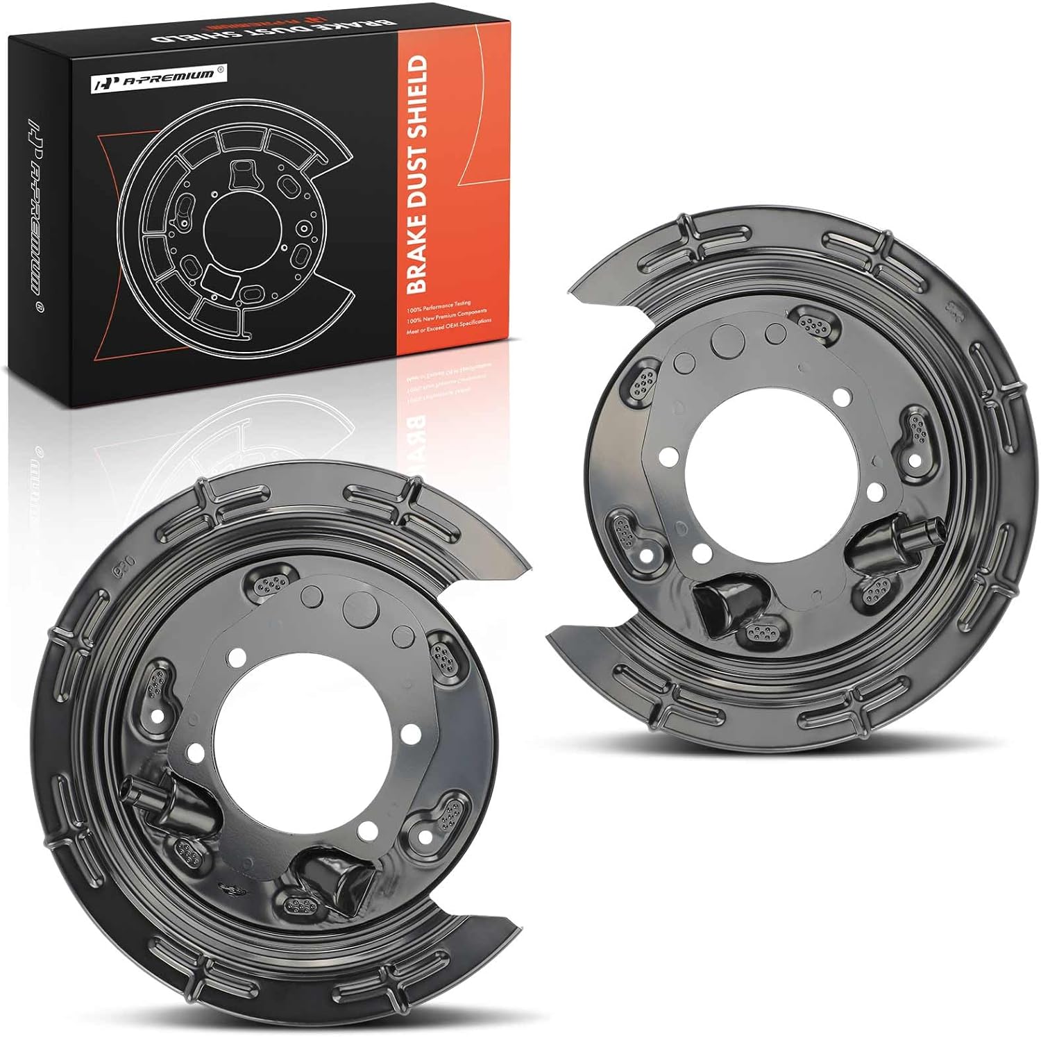 A-Premium Rear Driver and Passenger Side Brake Dust Shield Compatible with Kia and Hyundai Models - Sportage 2010-2015, Tucson 2010-2014, 4WD, AWD, 2-PC Set