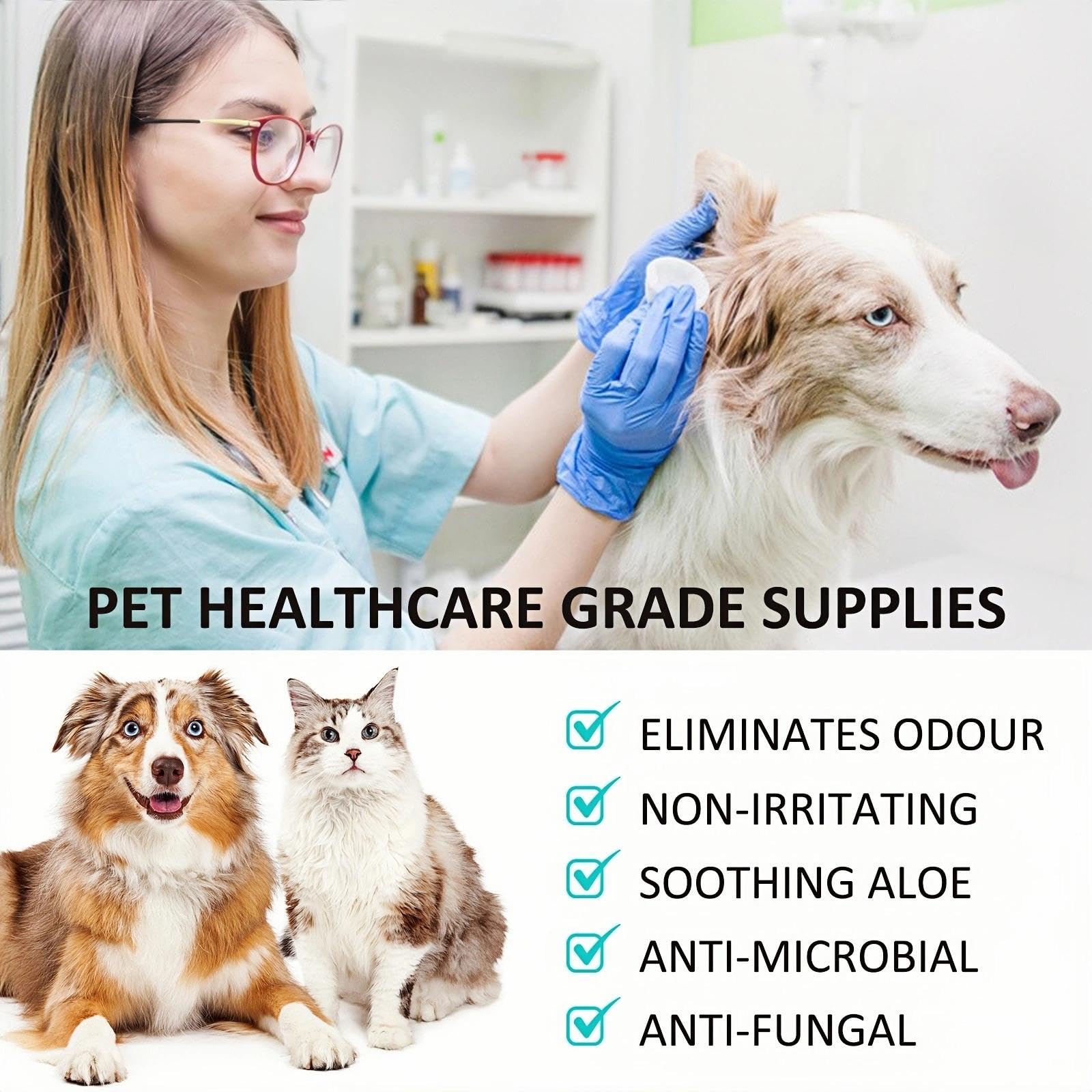 Dog Ear Cleaner, Ear Cleaner for Dogs & Cats, Dog Ears Drops for Infection Dog-Ear Infection Treatment - Image 4