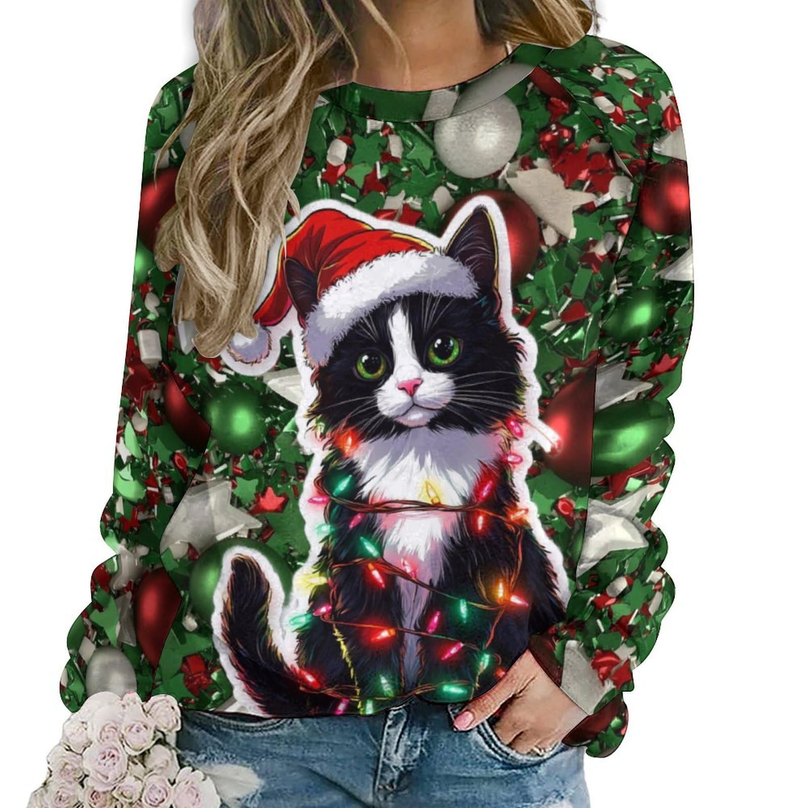 - Christmas Sweatshirts For Women Holiday Pullover Crewneck Plus Size 2024 Winter Fashion Casual Funny Warm Outfits