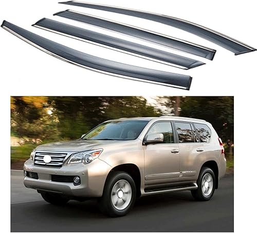 Protectores de lluvia de ventana lateral, para Lexus GX400 GX460 2010-2023, viseras de ventana, protección contra la lluvia, deflector, toldo