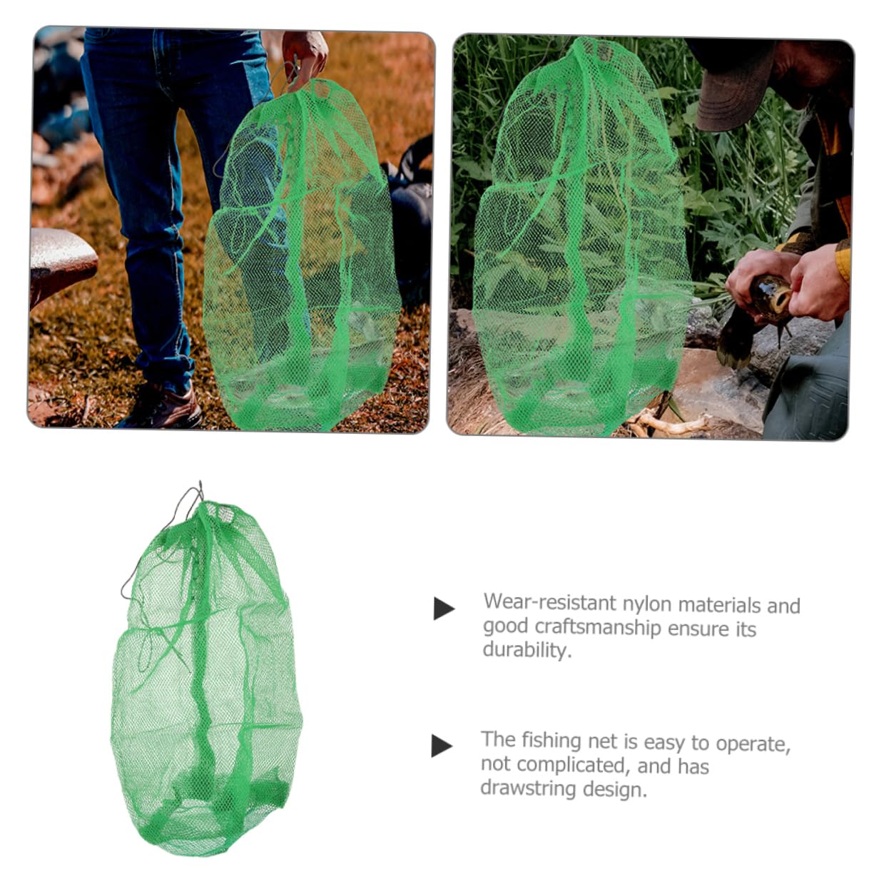 UPKOCH 4 Pezzi Borsa Da Pesca Portatile Retini Per Buche Da Pesca Sacchetti Da Pesca Retini Da Pesca Pieghevoli Retini Da Pesca Borsa A Rete Piccola Rete Da Pesca Rete Da Pesca Borsa Da