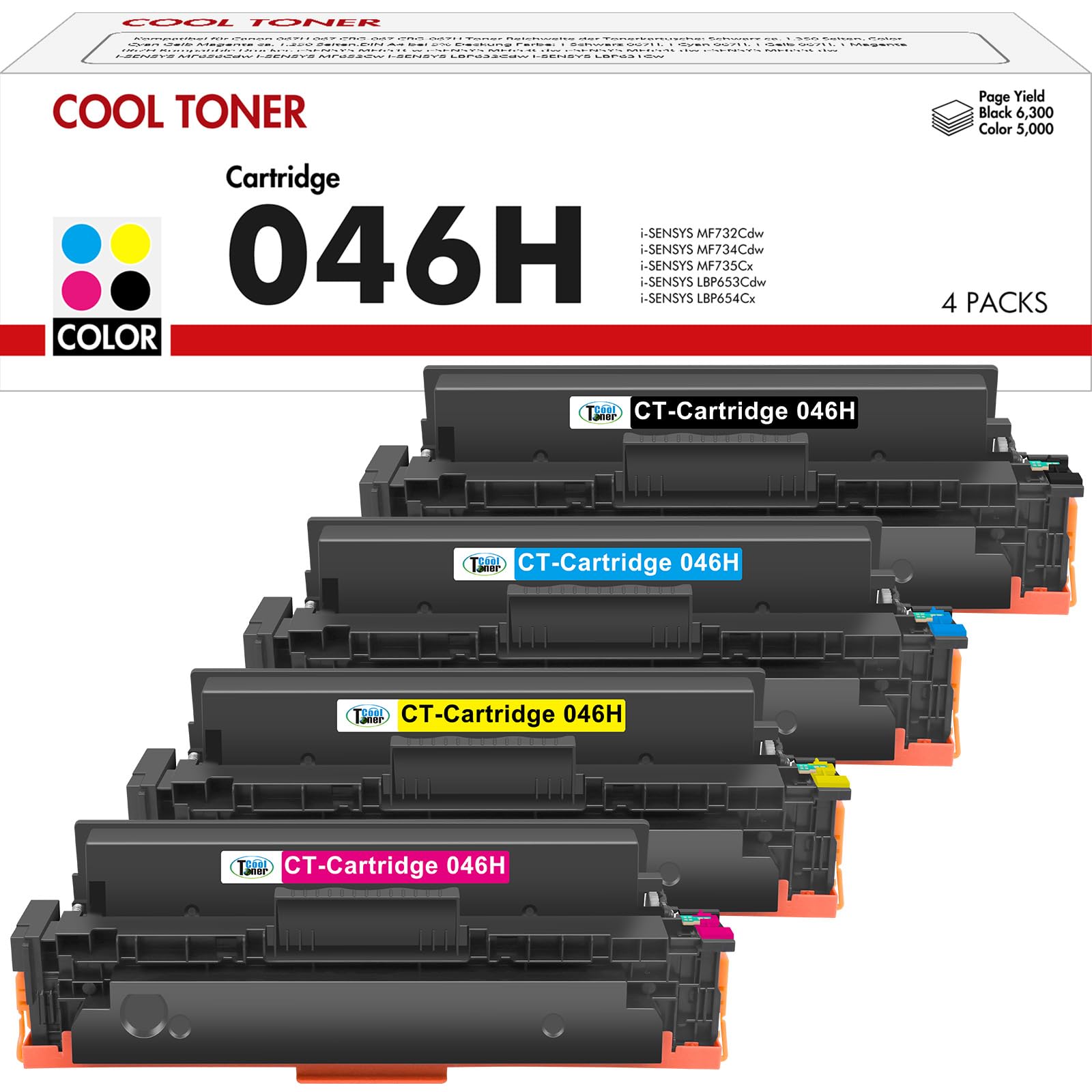 046H 046 Cartouche de Toner Compatible pour Canon 046H i-SENSYS MF732Cdw