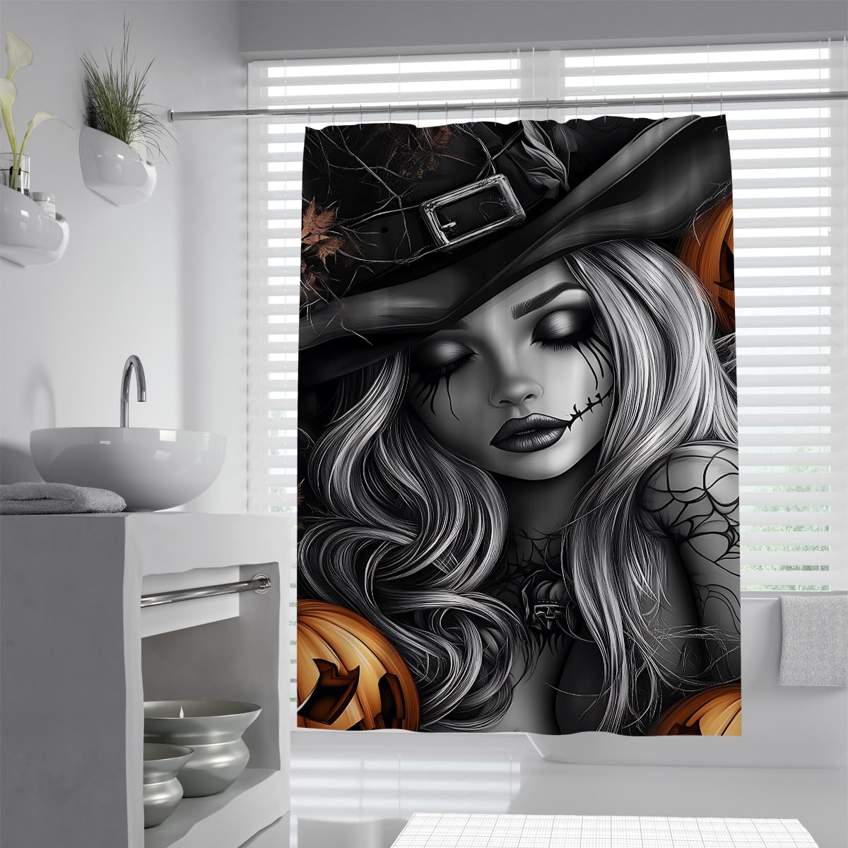 Gothic Halloween Duschvorhang Waterproof Fabric Badezimmer Deko 200x220cm