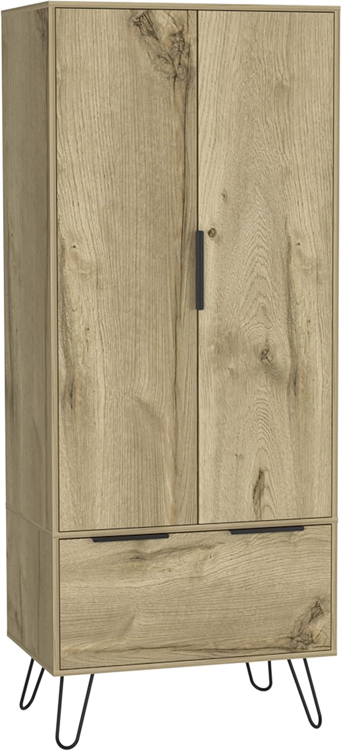 Lemmon Free Niger Armoire Closet, One Drawer, Double Door