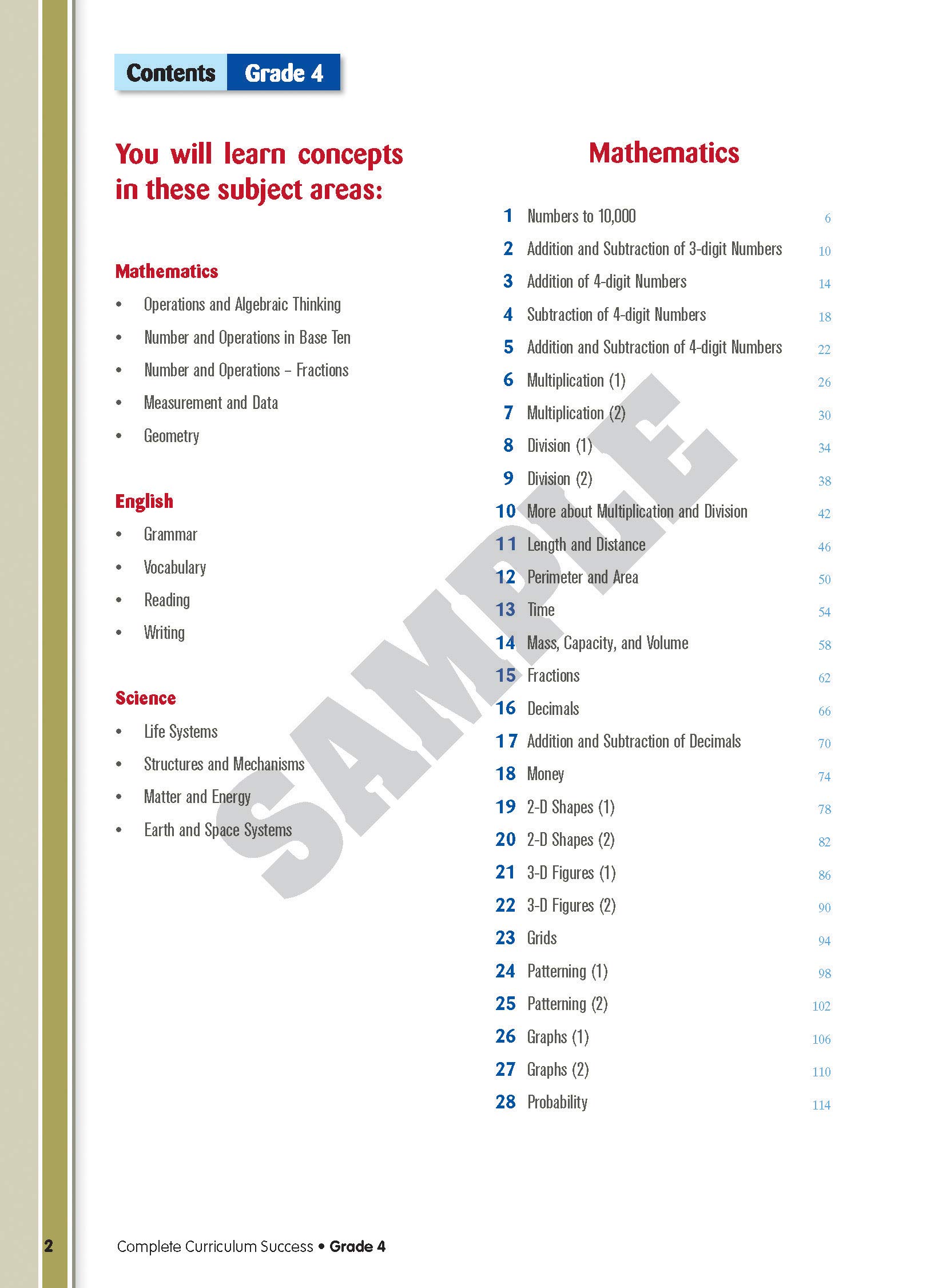Complete Curriculum Success Grade 4 - Learning Workbook For Fourth Grade Students - English, Math and Science Activities Children Book - Image 2