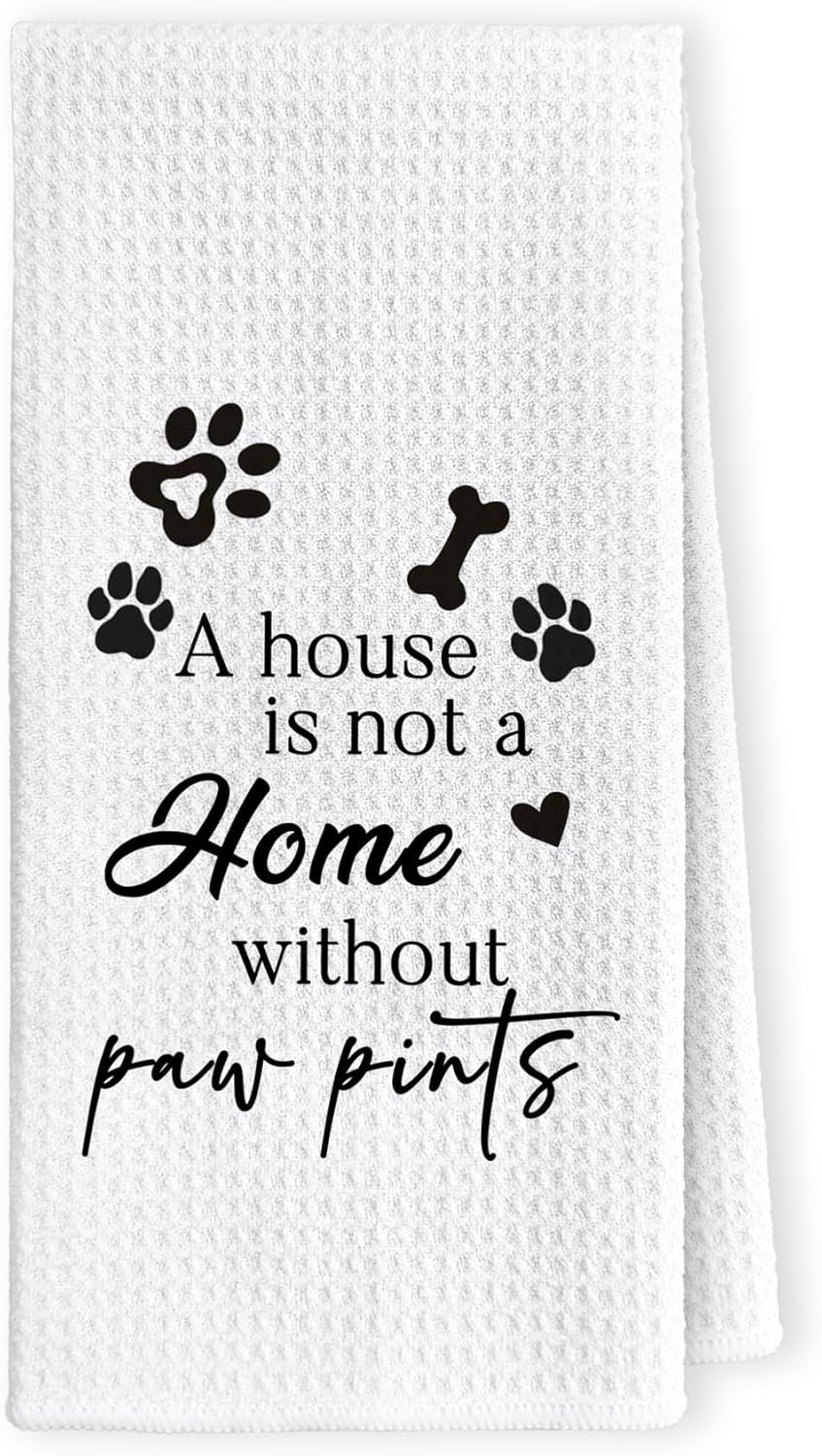 Funny Dog Kitchen Towels - Dog Lovers Mom Dad Owner Gifts for Women Men Hand Towel for Bathroom, Pet Lovers Gifts Hand Tea Towel for Bathroom Kitchen, 16x24inch