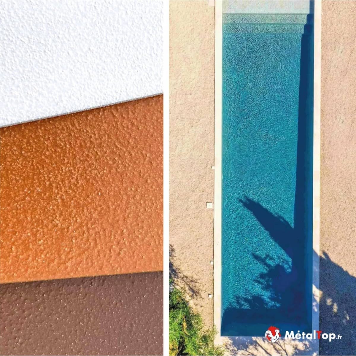 Metaltop - Peinture Margelle Piscine - Gris ardoise - RAL 7015-1 L - Peinture anti-glisse, résistante humidité et UV – Finition durable spéciale extérieur