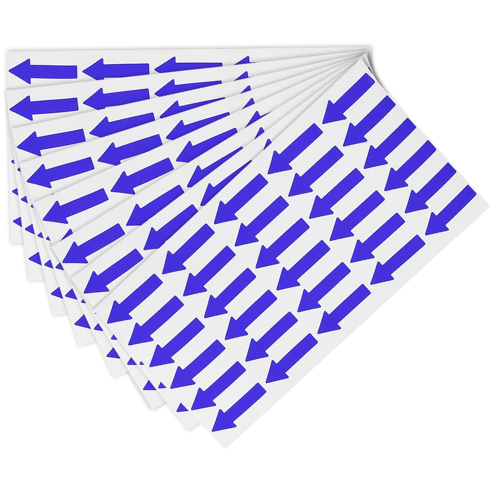 TOP-VIGOR 15 Pcs Small Arrow Stickers, 1.2x0.5 PVC Adhesive Labels for Flow Direction, Defect Marking, Inspection & Quality Control, Blue