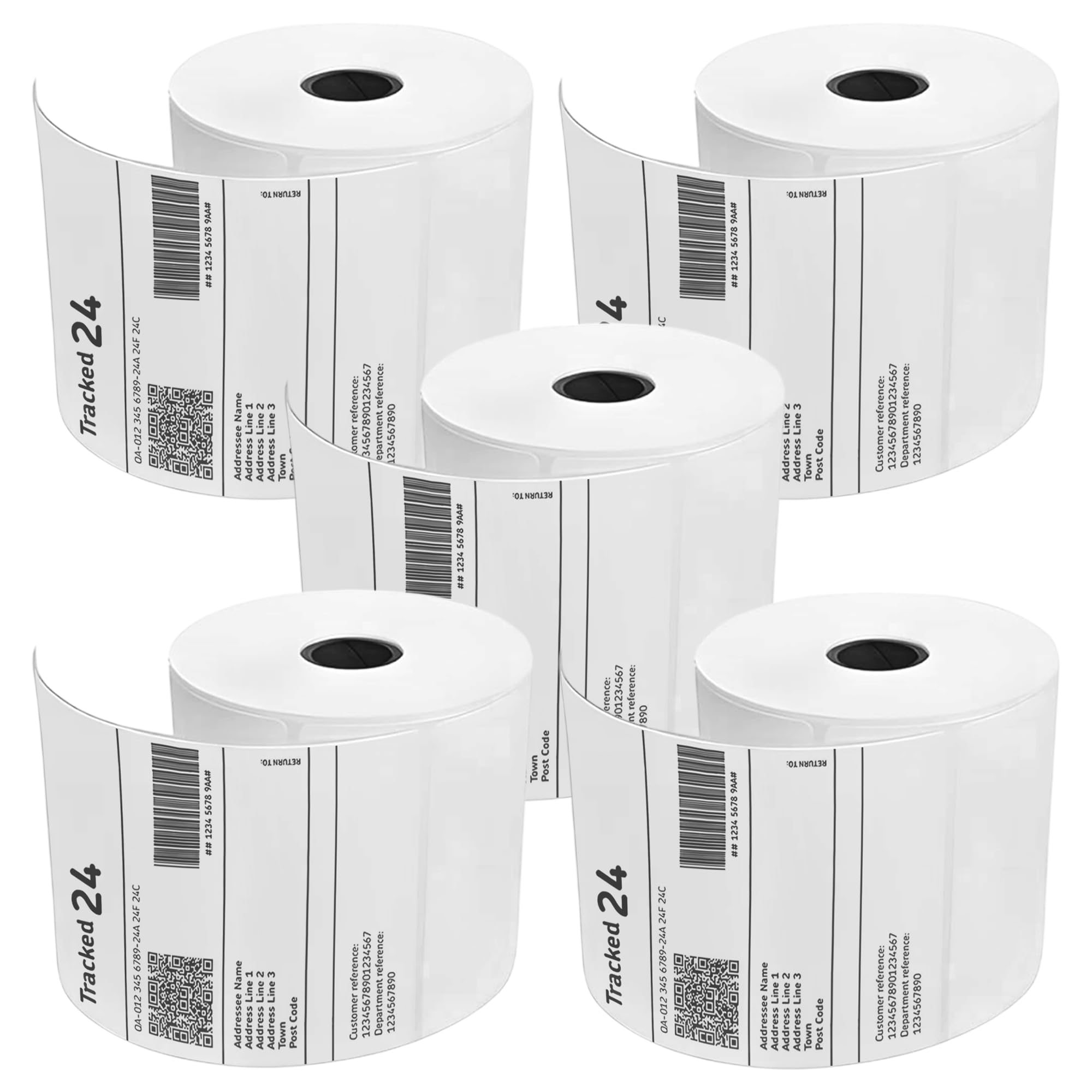 Double Dragon, 5 Rolls, 1,250 Premium Coated Direct Thermal Labels, 4” x 6”, 100x150mm, Self-Adhesive, Compatible with Zebra, MUNBYN, Rollo, TSC, Toshiba, Citizen, Direct Thermal Label Printer, GK420d