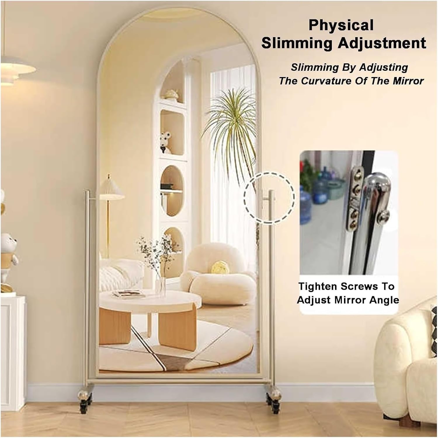 アーチ型全身鏡 自立式 収納付き [幅40.5] | 【公式】LOWYA(ロウヤ