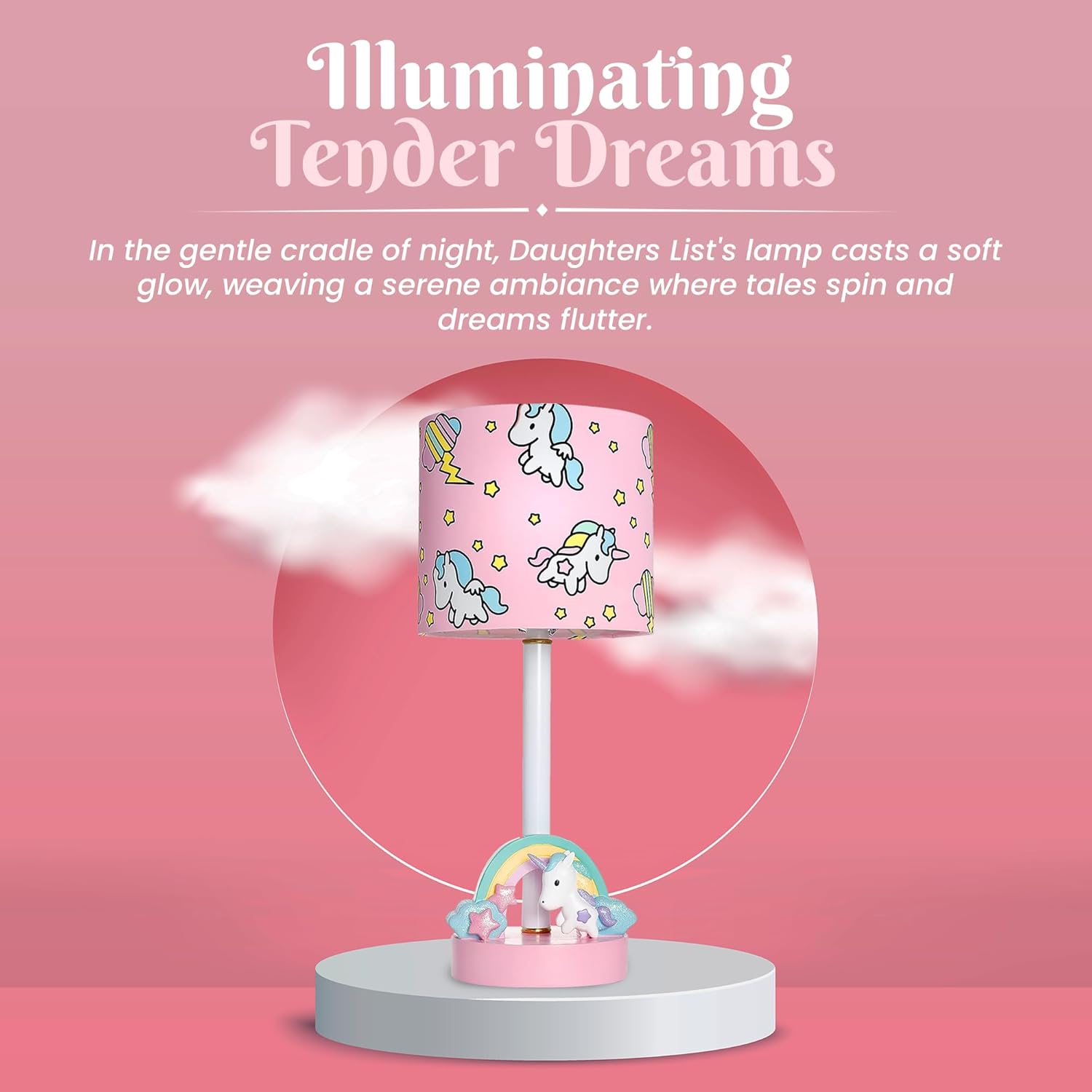 Cute Unicorn Lamp for Girls Room - Granddaughter Gifts - UL Listed and Handpainted Gifts for Girls Bedroom with Box and Bulb - Rainbow Unicorn Decor for Kids