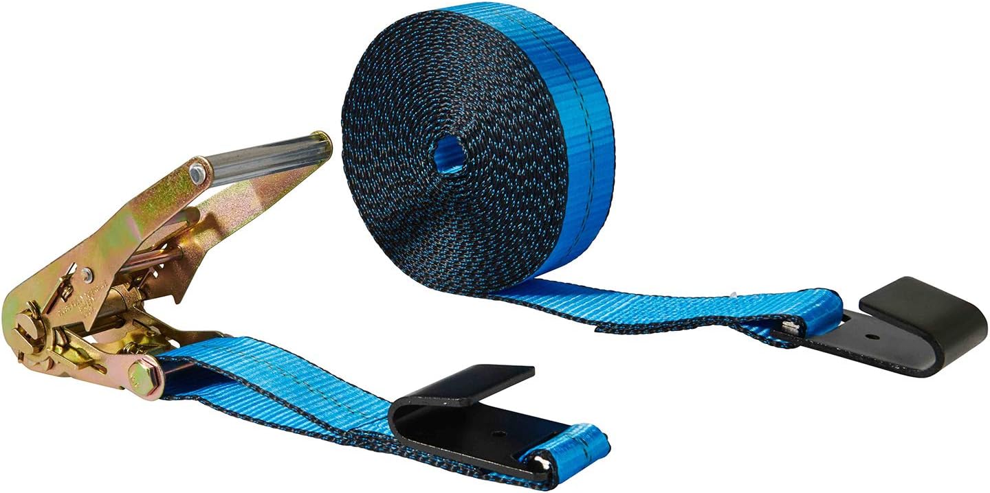 Mytee Products (10 Pack) 2" x 30' Ratchet Tie-Down Straps with Flat Hooks, Blue Ratchet Straps | 10,000 Lbs Breaking Strength | TieDown Ratchet Straps for Flatbed, Truck, Trailers Pickup