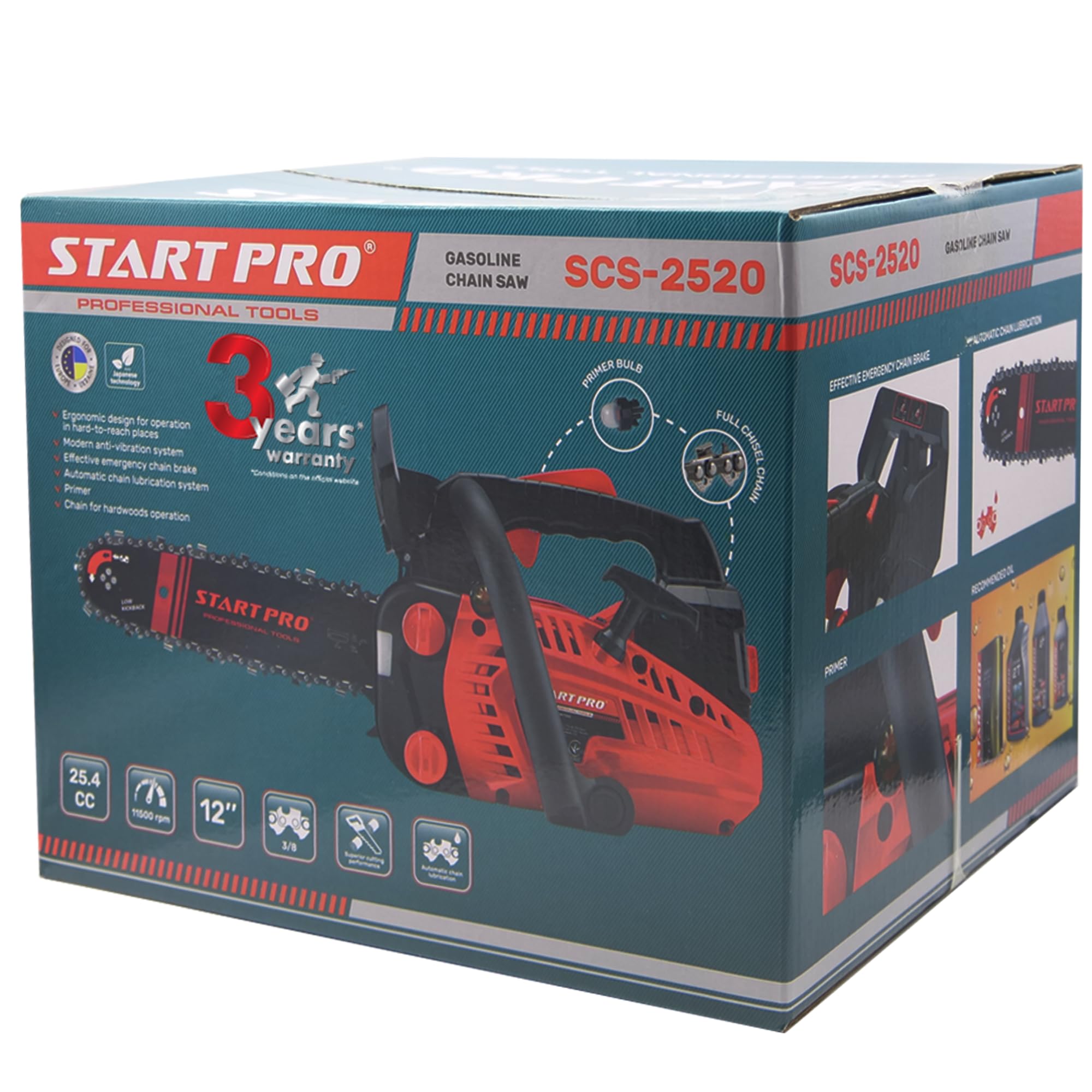 Piła łańcuchowa Pilarka Spalinowa Start Pro SCS-2520/1 (1900 W, 2KM, długość prowadnicy 30.5 cm, 11500 obr/min)