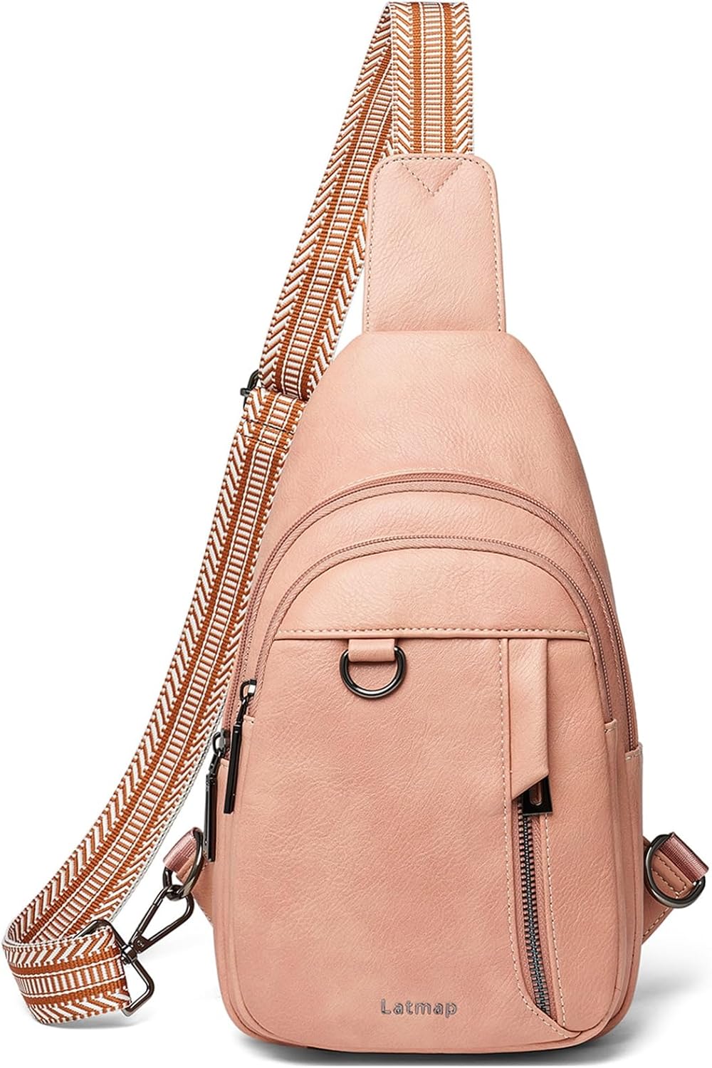 LATMAP 7L Sling Bag for Women Men Leather Small Sling Backpack Daypack Anti Theft Fanny Pack Crossbody Purse Travel