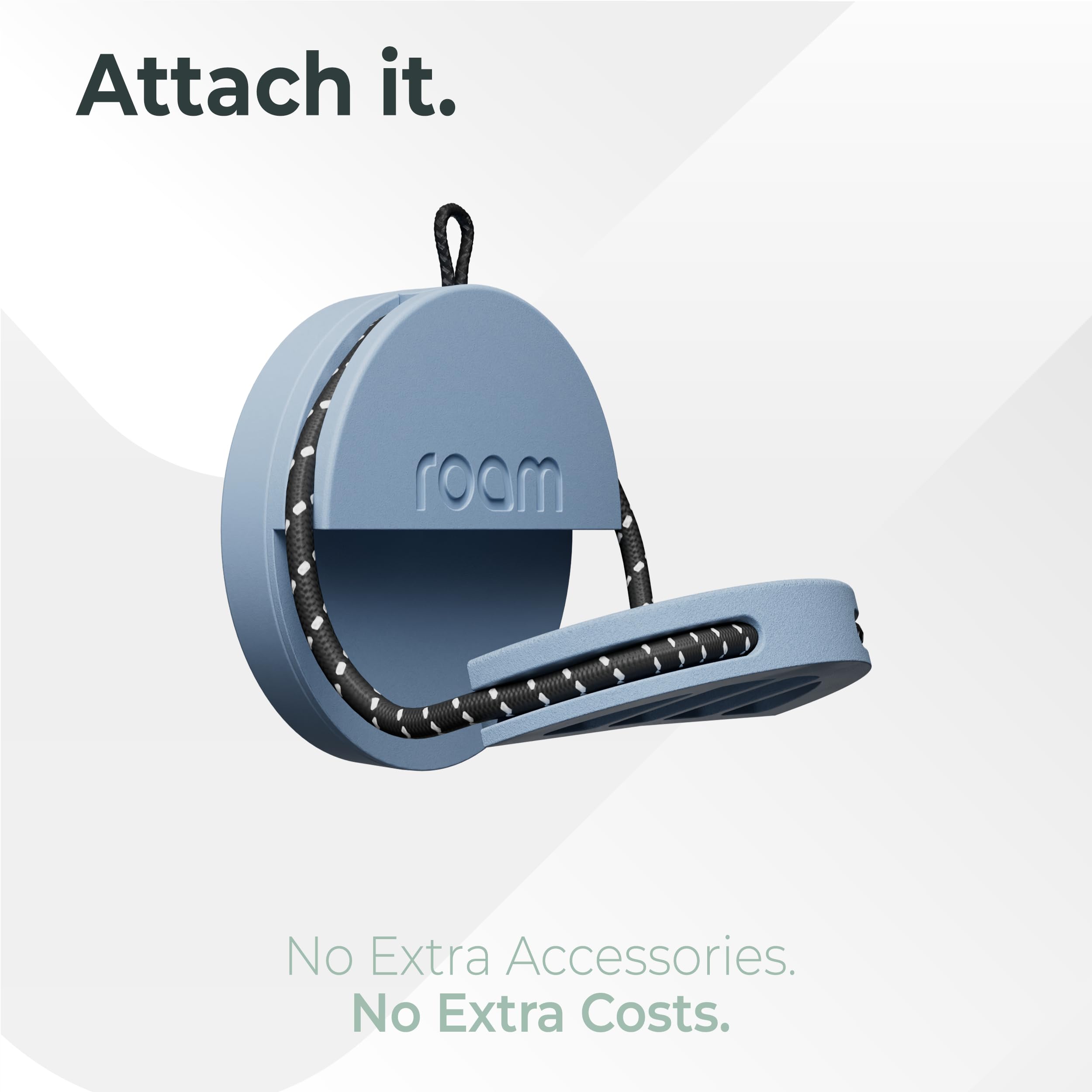 Roam Smart Tracker, Works with Android and iPhone, Track your keys, bags, bikes, and more, Replaceable 1-year battery, Water and dust resistant, Built-in strap and key cord (Black, Single) — view 5