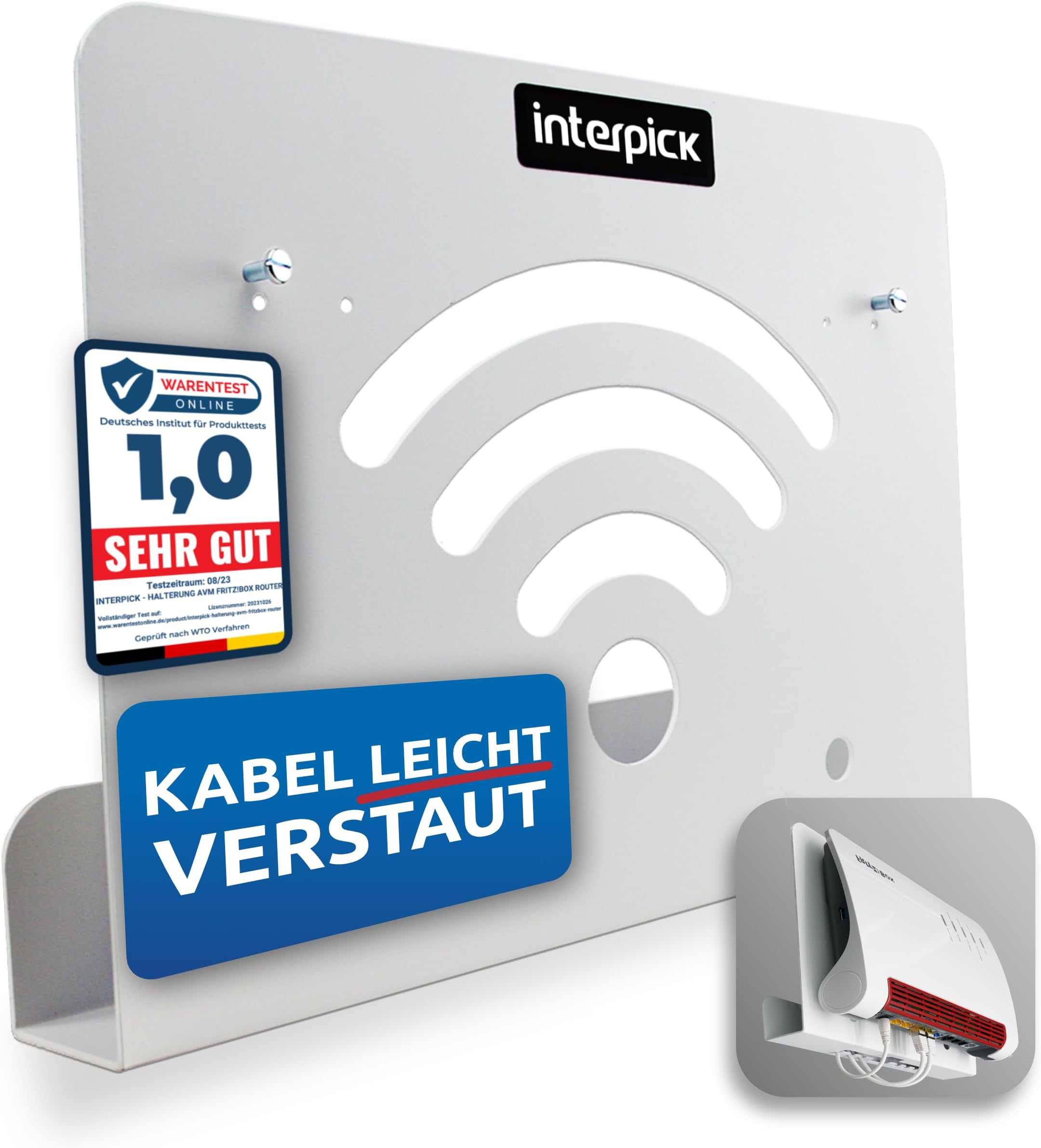 Foto-kontor FRITZ!Box Wandhalterung Mit Kabelmanagement - Für 7590, 6660 Cable, 7530 & Mehr