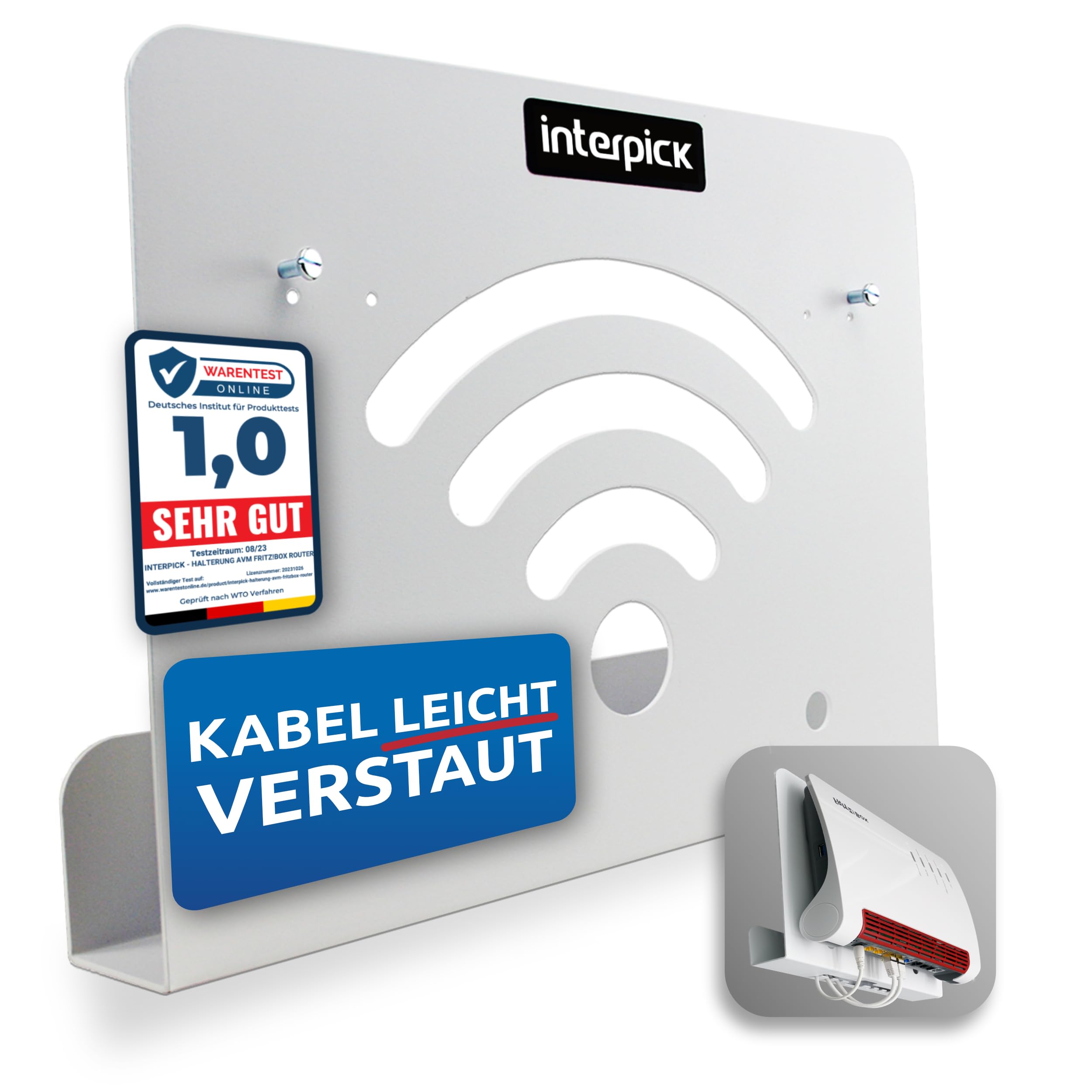 Wandhalterung für AVM FritzBox Modem Router mit Kabelmanagement 5690 7690 7590 AX 6660 Cable 7530 5530 8850 6850 6660 6890 7490