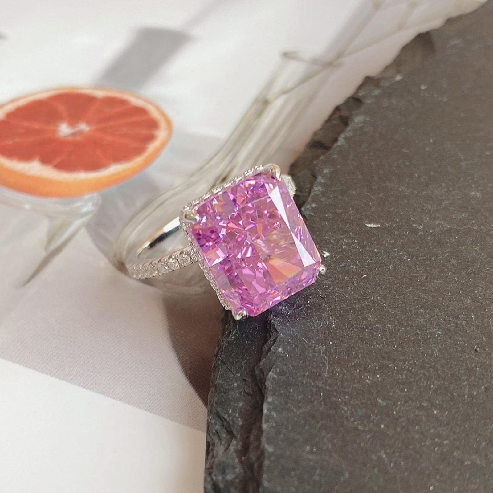 Anello Di Fidanzamento Con Taglio Radiante Da 2 Pezzi, Con - Foto 2