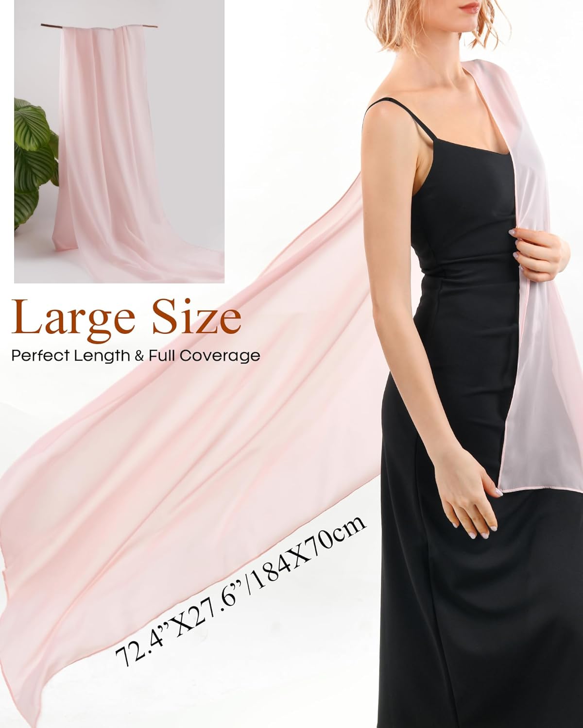 FURTALK Chiffon Shawl Wraps for Women Evening Dresses Soft Scarf Formal Wedding Bridal Scarves - Image 4