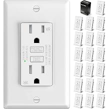 ELECTECK 20 Pack GFCI Outlets 15 Amp, Weather Resistant GFI, ETL Listed
