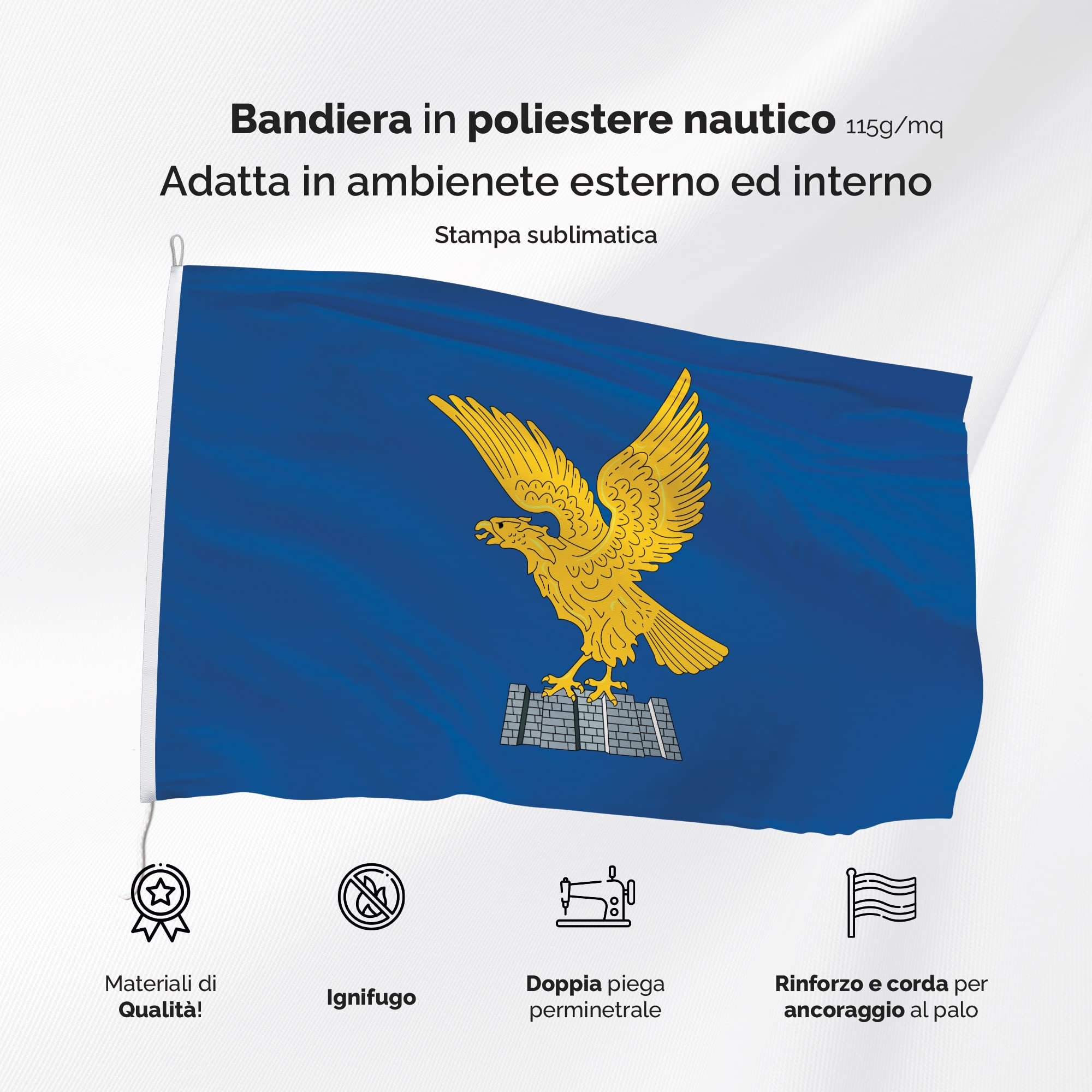 BANDIERA EUROPA CM. 70X100 IN POLIESTERE NAUTICO 115 Gr