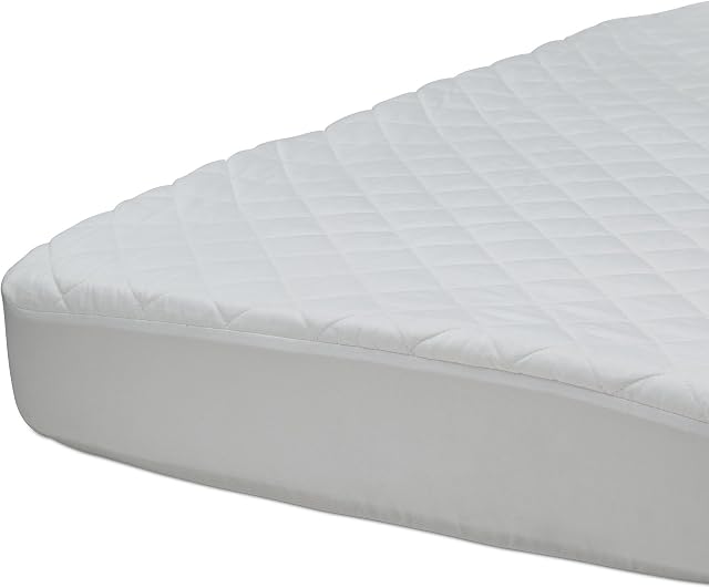 Beautyrest Black Luxury Fitted Baby Crib Mattress Pad Cover | Waterproof | 52 x 28 | Machine Washable, Bright White