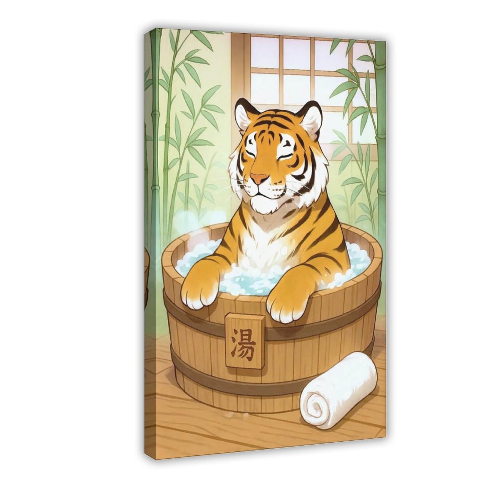 Bareronor Japanese Tiger Bath (2) Canvas Poster Bedroom Decor Landscape Office Room Decor Gift 20" L X 30" W