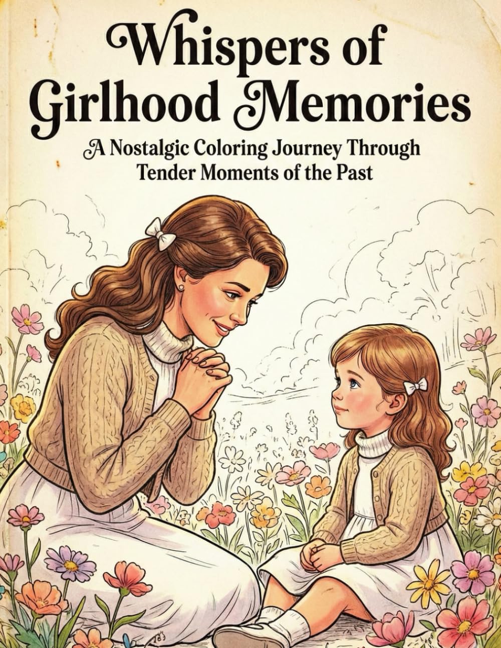 Whispers of Girlhood Memories: A Nostalgic Coloring Journey Through Tender Moments of the Past