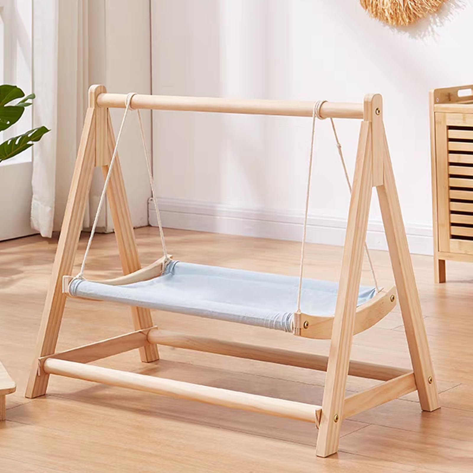 Hamac en bois pour chat - Lit balançoire pour chat d'intérieur - Perchoir confortable pour chats de petite et moyenne taille