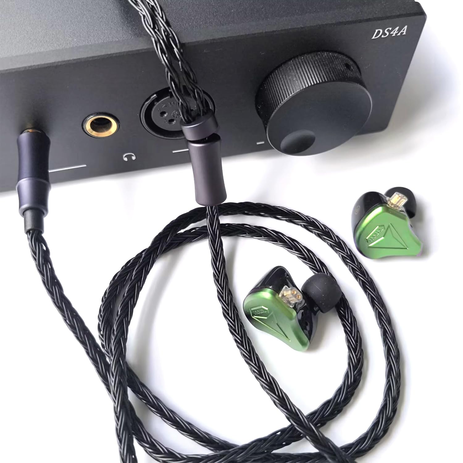 IEM 16-żyłowy, wymienny, ulepszony kabel słuchawkowy, 1,5 m QDC-C pin do KZ ZS10 ZSN PRO X AS16 CCA CRA C12 (wpuszczany 2-pinowy 4,4 mm, 1,5 m) czarny