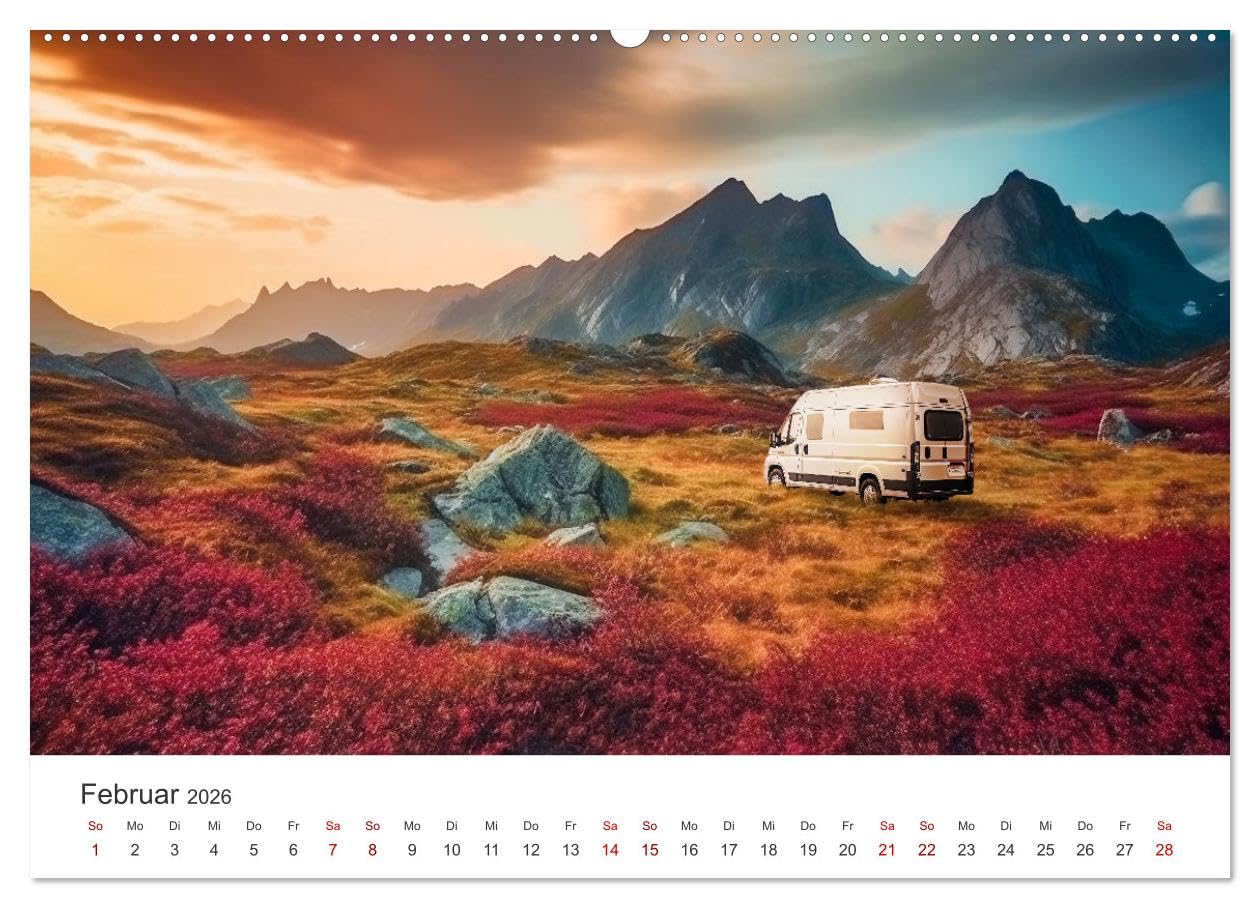 Der Ruf des Nordens (hochwertiger Premium Wandkalender 2026 DIN A2 quer), Kunstdruck in Hochglanz: Kommen Sie mit ins Camperparadies Skandinaviens! (CALVENDO Natur)