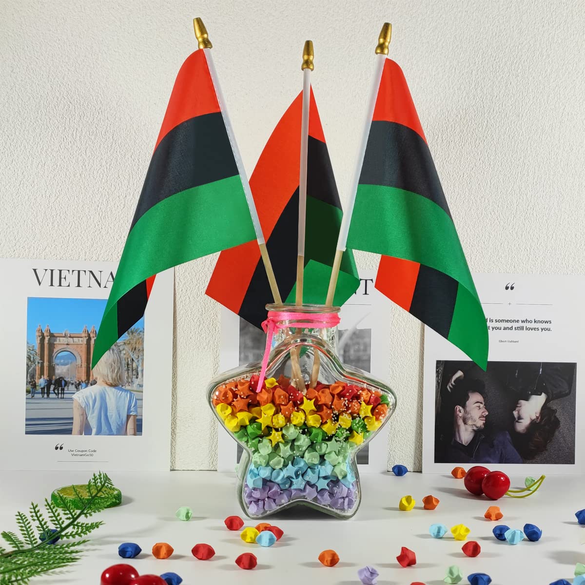 Amazon.com : QQSD African Afro American Small Flag Stick Black