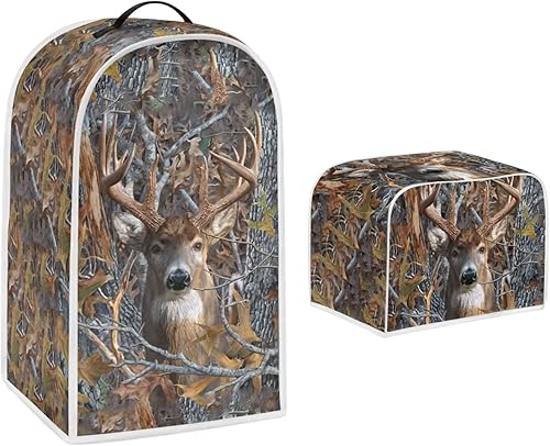 Juego de funda para tostadora y licuadora de ciervos camuflados, funda para tostadora, 4 rebanadas, cubiertas para electrodomésticos pequeños, funda