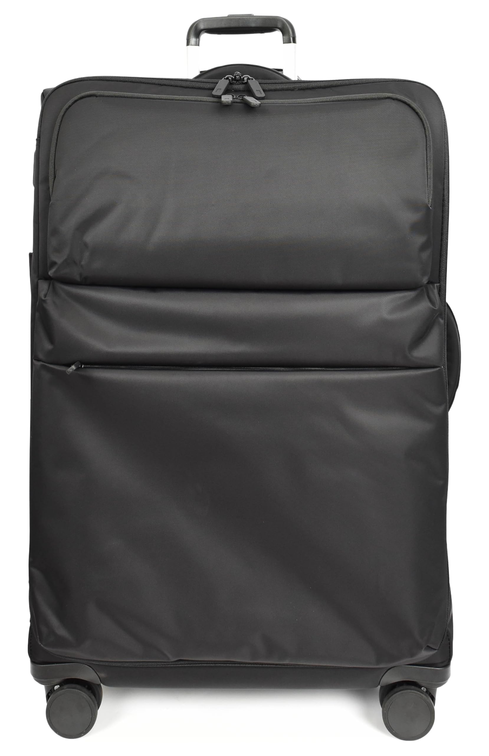 Soft Shell - Valigia da viaggio espandibile con serratura TSA, 8 ruote girevoli, manico telescopico, tasche frontali con cerniera, interno organizzato, valigia leggera Moses grande