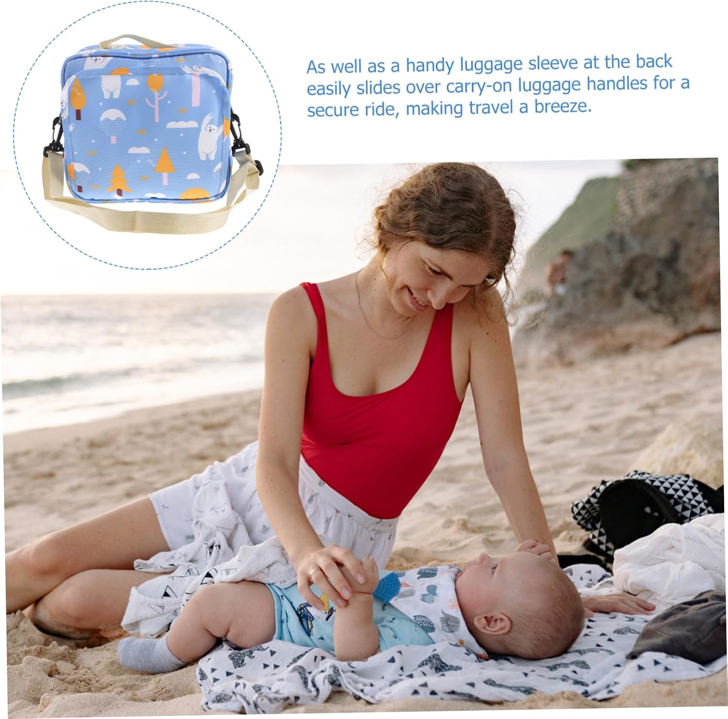 Travel Diaper Bag Tote for Moms Stylish Messenger Style Capacity Diaper Organizer with Zip Closure Lightweight for Essentials