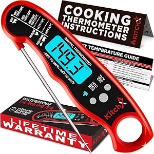 ✪®KitchX Instant Read Meat Thermometer - Digital Food Thermometer for Cooking, Grilling, BBQ, Candy, Air Fryer, Griddle - Kitchen Gadget Essentials & Gifts for Him Dad Men Birthday★★★★★