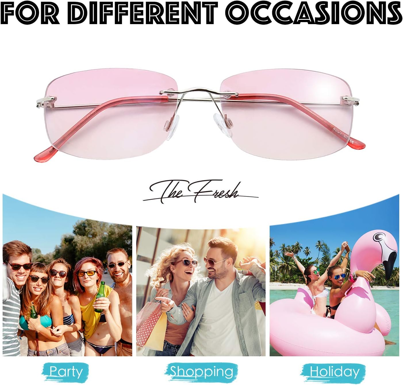 The Fresh Minimalist Small Rectangular Sunglasses Clear Eyewear - Exquisite Packaging - Image 5