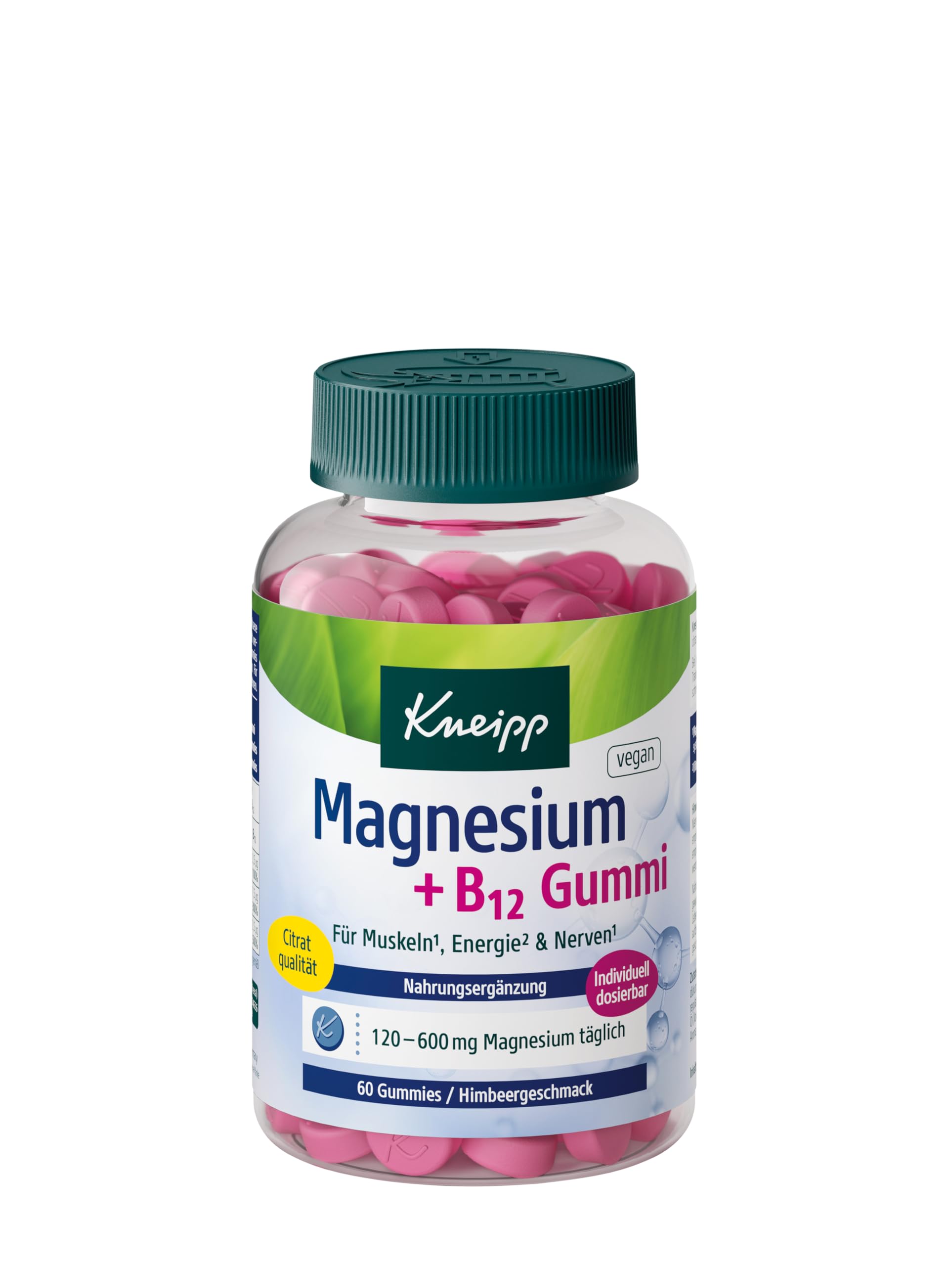 Kneipp Magnesium + B12 Gummies - Citratqualität - Für Muskeln, Energie und Nerven - vegan - 60 Stück