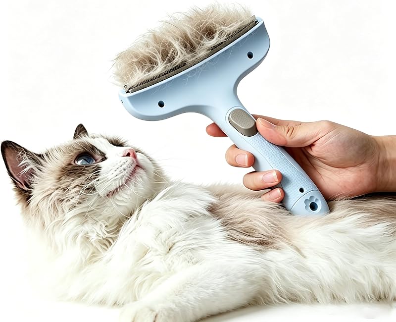 Professional Pet Deshedding Brush for Loose Undercoat Fur, Pet Grooming Comb for Long & Short Haired Dogs Cats, Gentle Skin Friendly
