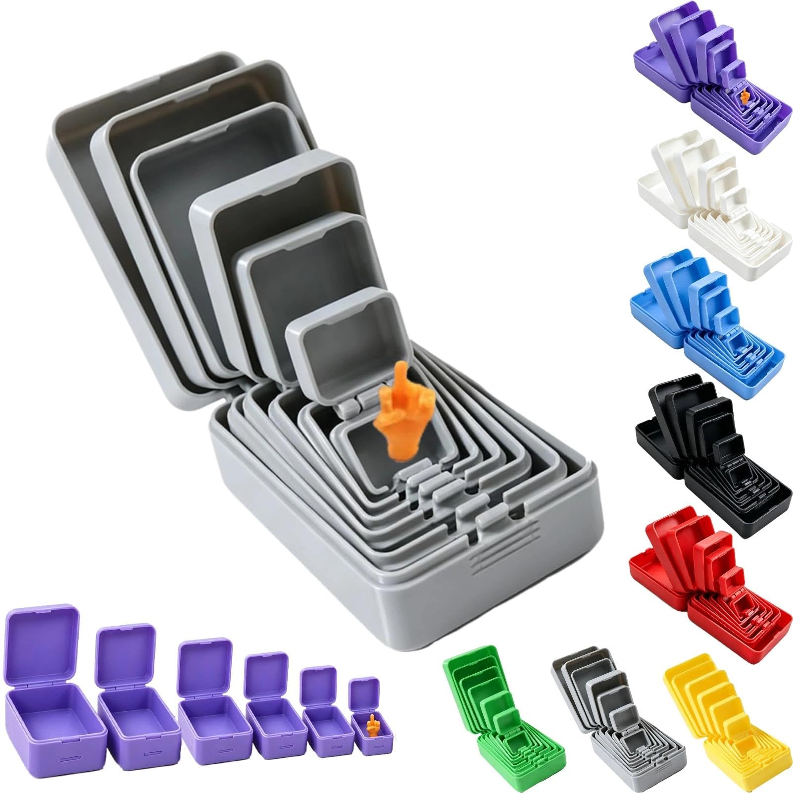 Never Ending Middle Finger Prank Gift Box- The Ultimate Gotcha Box(Gray)